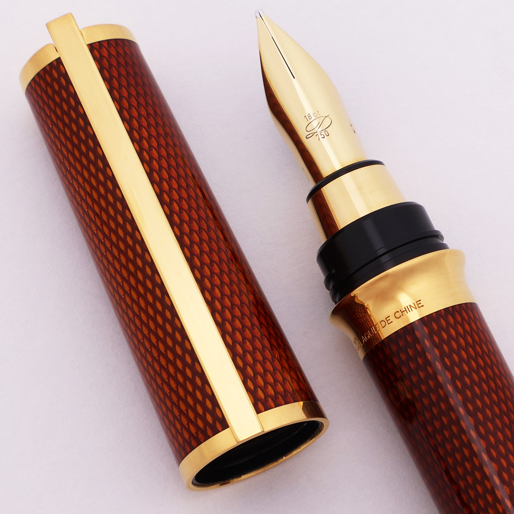 S.T. Dupont ブラウン万年筆 S T Dupont La Plume Ultime Fountain Pen (1980s) - Burgundy Chinese